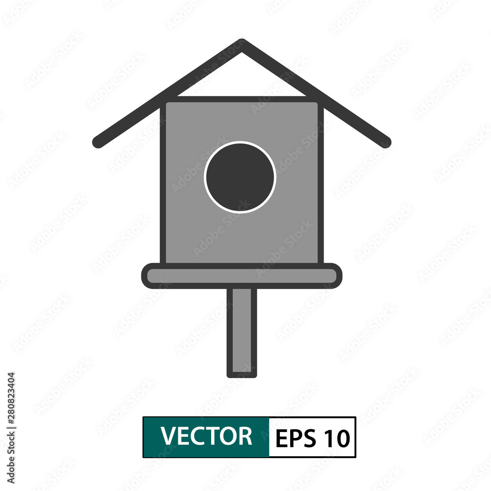 Bird house/ feeder icon. Isolated on white. Vector illustration EPS 10 Bird house/ feeder icon. Isolated on white. Vector illustration EPS 10