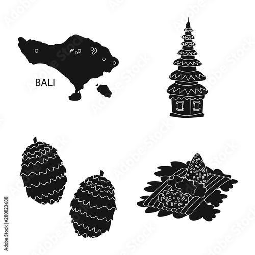 Vector design of and traditional sign. Collection of and bali stock vector illustration.