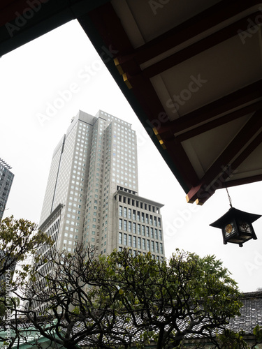 High-rise buildings seen from Hie shrine - Tokyo, Japan photo
