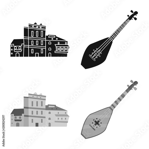 Vector illustration of culture and sightseeing logo. Collection of culture and originality stock symbol for web.