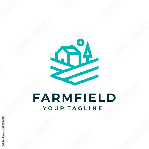 Farm logo and icon design vector.