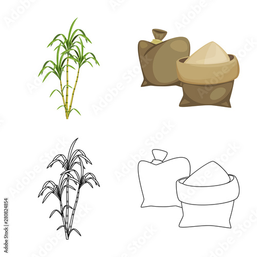 Vector illustration of farm and agriculture symbol. Set of farm and technology vector icon for stock.