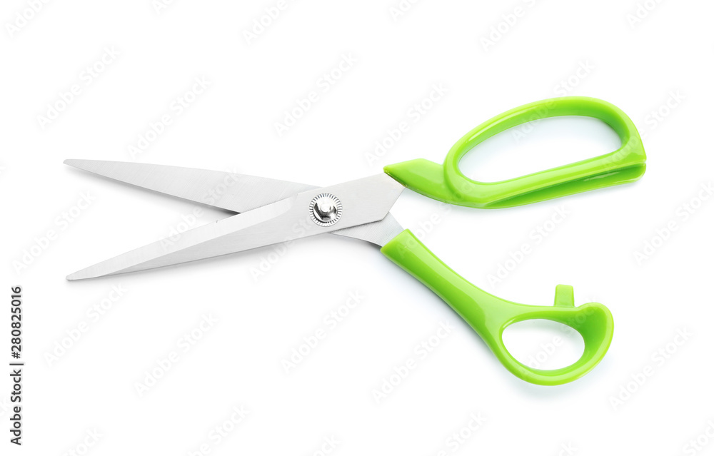 Pair of sharp scissors on white background Pair of sharp scissors on white background