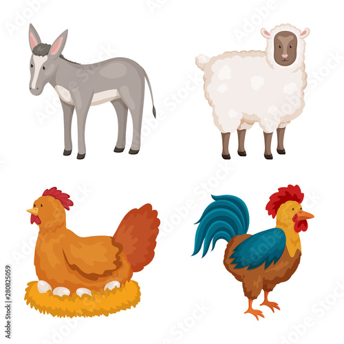 Vector design of farm and food logo. Set of farm and countryside stock vector illustration. © pandavector