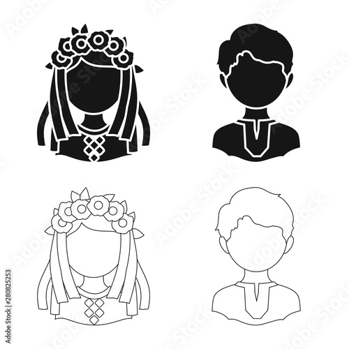 Vector illustration of imitator and resident sign. Collection of imitator and culture stock vector illustration.
