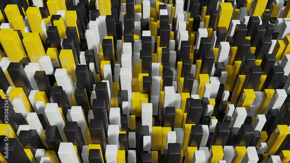 Fototapeta premium Full color squares extruded abstract background or Abstract wallpaper or cover book Scifi style, 3d