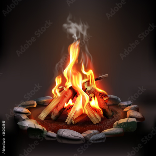 Burning Wood Campfire