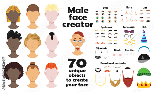 Unique Objects To Create Male Face