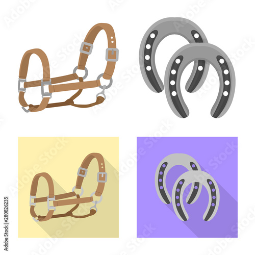 Vector illustration of equipment and riding icon. Collection of equipment and competition stock vector illustration.