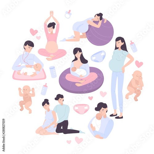 Childbirth Flat Design Concept