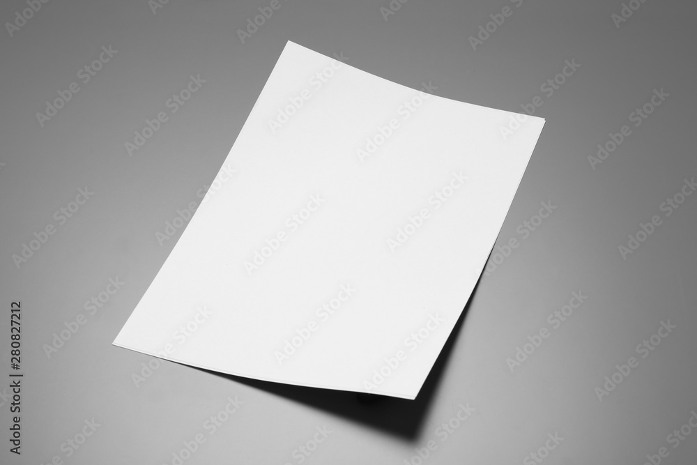 Blank paper sheets for brochure on grey background. Mock up Blank paper sheets for brochure on grey background. Mock up