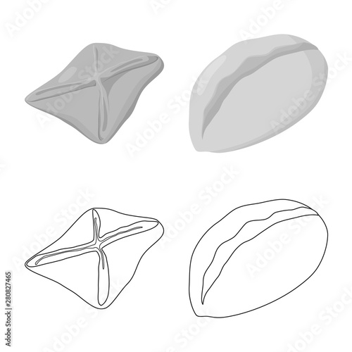 Vector design of products and cooking symbol. Collection of products and appetizer vector icon for stock.