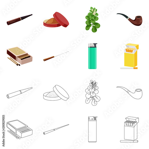 Isolated object of refuse and stop symbol. Set of refuse and habit vector icon for stock.