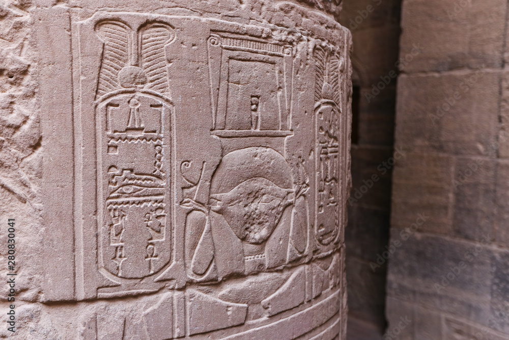 Scene in Philae Temple, Aswan, Egypt