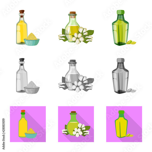 Isolated object of healthy and vegetable icon. Set of healthy and agriculture vector icon for stock.