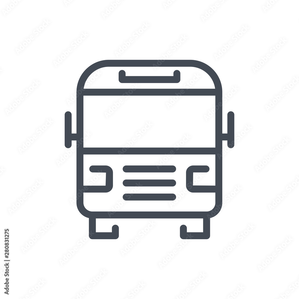 City and School Bus line icon. Shuttle transport vector outline sign. City and School Bus line icon. Shuttle transport vector outline sign.