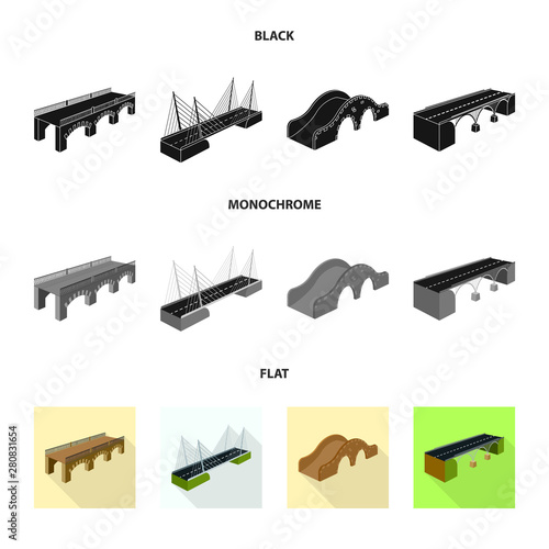 Isolated object of connection and design logo. Collection of connection and side stock vector illustration.