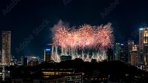 Singapore National day fireworks photo