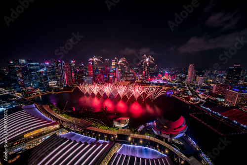 Singapore National day fireworks photo