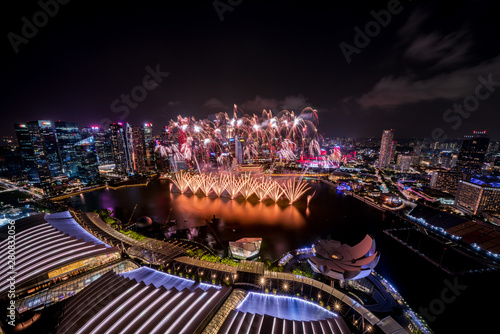 Singapore National day fireworks photo