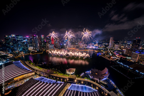 Singapore National day fireworks photo