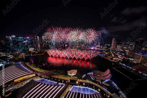 Singapore National day fireworks photo