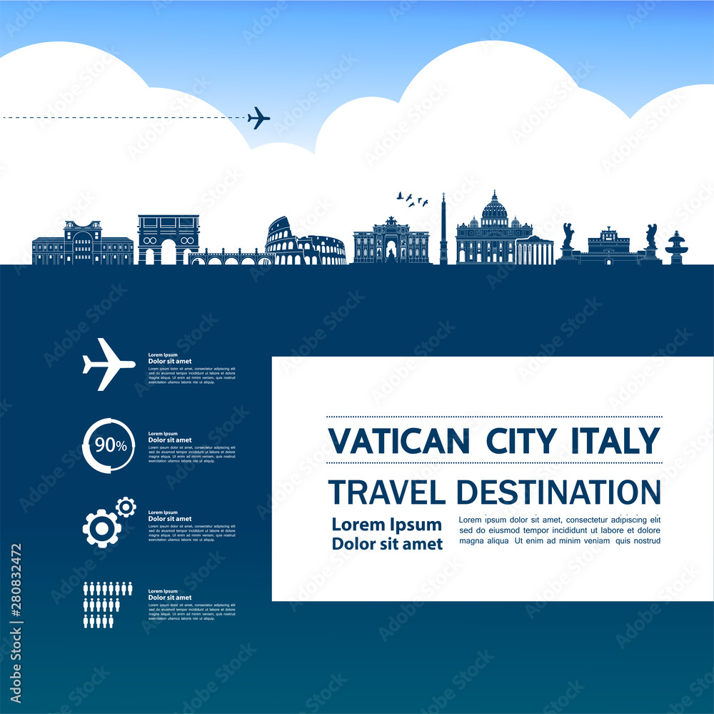 Italy travel destination grand vector illustration.