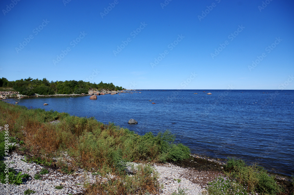 côte sur l'ile de Saaremaa, Estonie