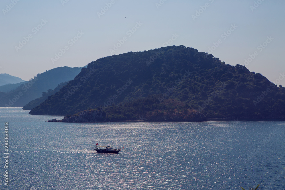 incredible view of the Bay in Marmaris with the mountain