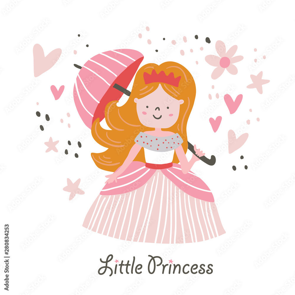Vector beautiful blond hair princess with umbrella Vector beautiful blond hair princess with umbrella