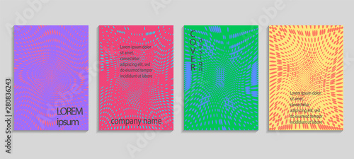 Minimal abstract vector halftone covers design. Future geometric template. Vector templates for placards, banners, flyers, presentations and reports