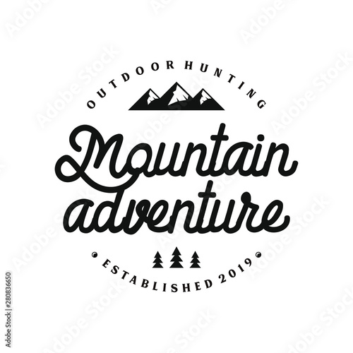 Mountain logo monogram style - outdoor wildlife nature everest rocky