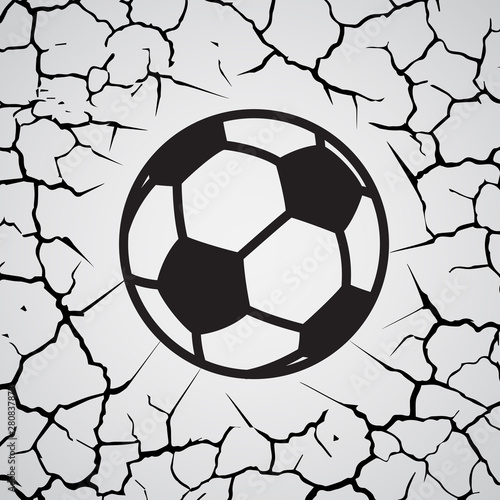 Black football outline silhouette isolated on cracked gray background © longquattro