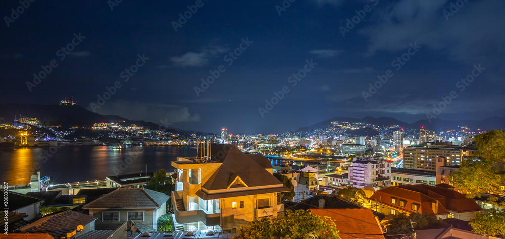 Naklejka premium 長崎の夜景 グラバー園から
