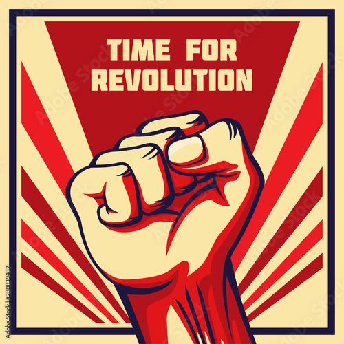 Obraz na płótnie Vintage style vector revolution poster