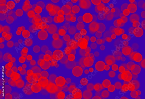 red bubble splash on dark blue background