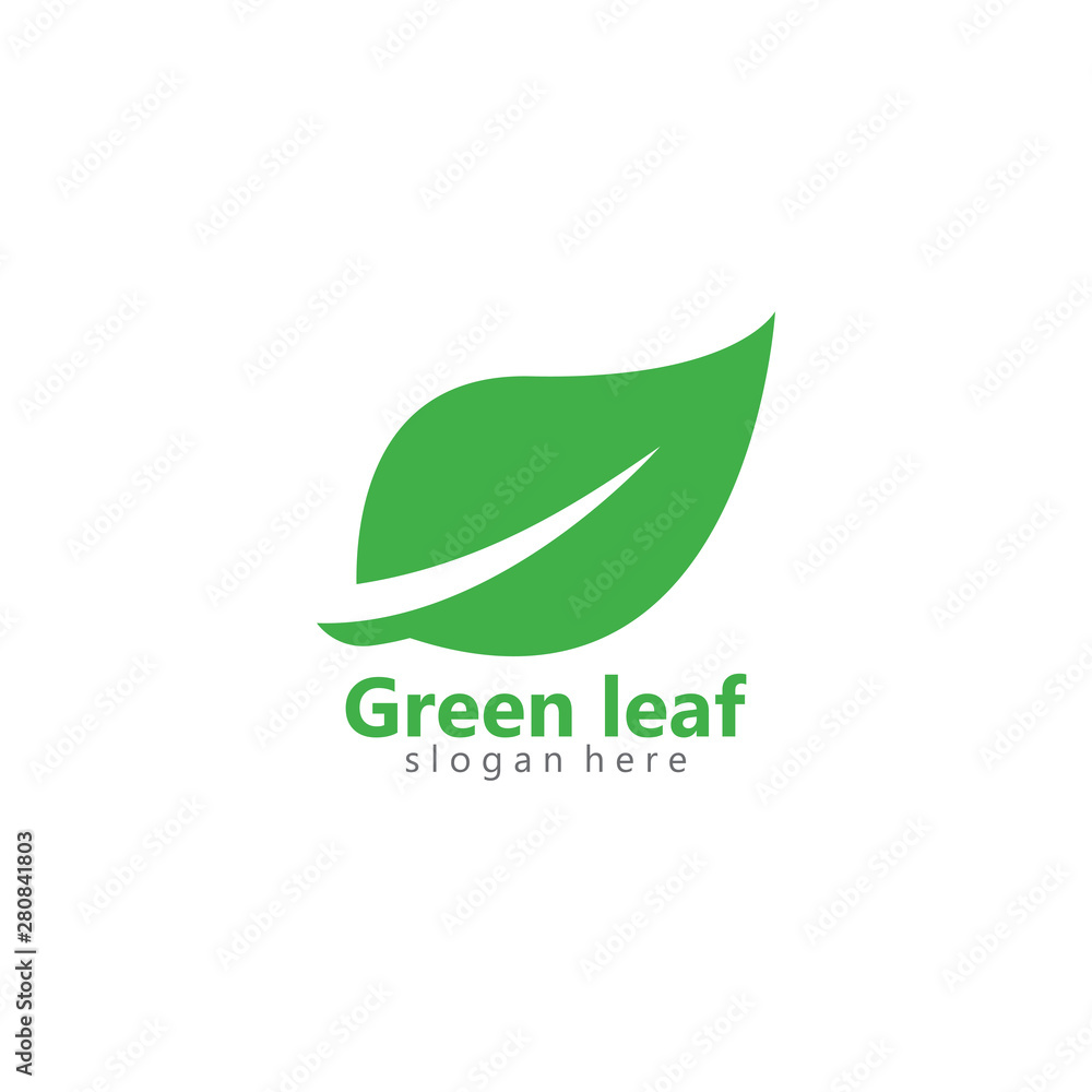 Green eco leaf logo vector icon illustration design 