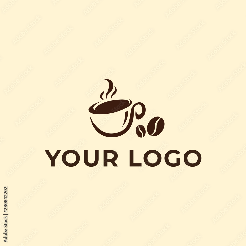 coffee logo template with beans coffee logo template with beans