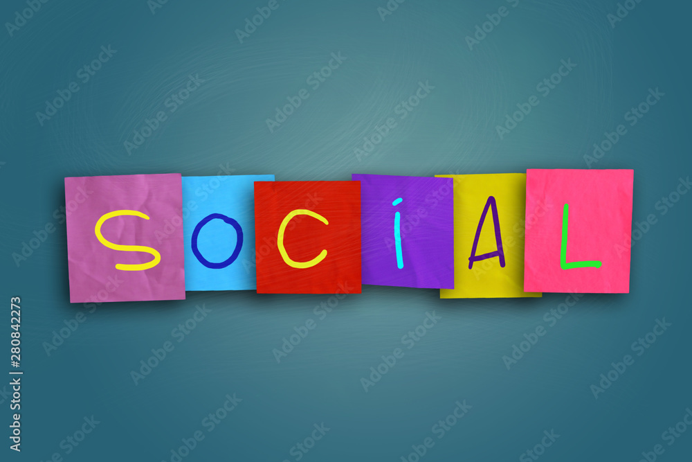 Social Words Typography Concept