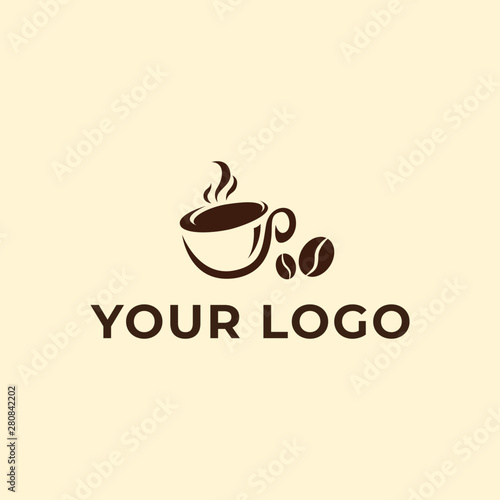 coffee logo template with beans