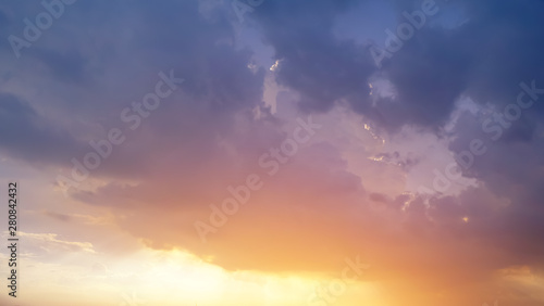 Beautiful sky with clouds background, Sky with clouds weather nature cloud blue. © Punyawee