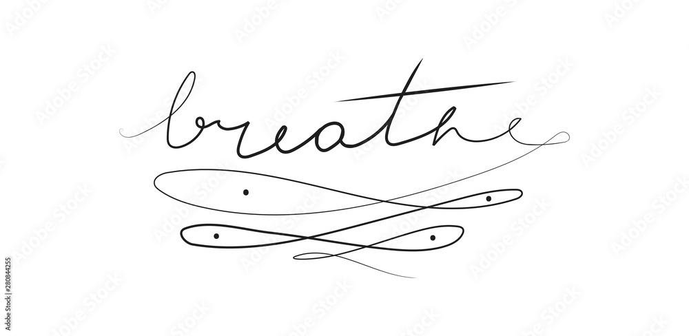 minimal stylized inscription that can be used as a tattoo. Continuous line illustration.