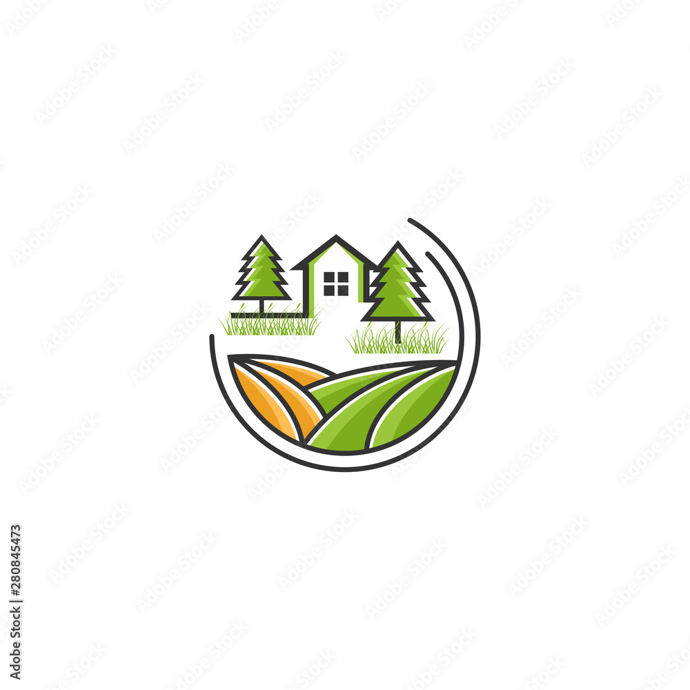 Fototapeta premium farm vector icon template