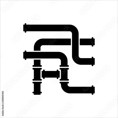 Pipe Icon, Pipe Fitting Icon, Water, Gas, Oil Pipeline, Plumbing Work