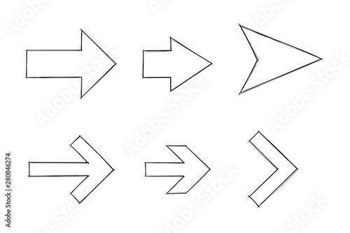 Arrows set. Outline icons