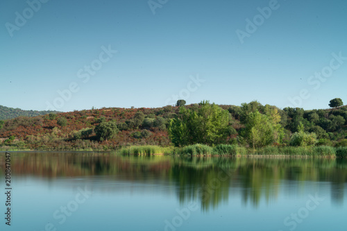 Reeds and reflections in Lac de Padula, Corsica