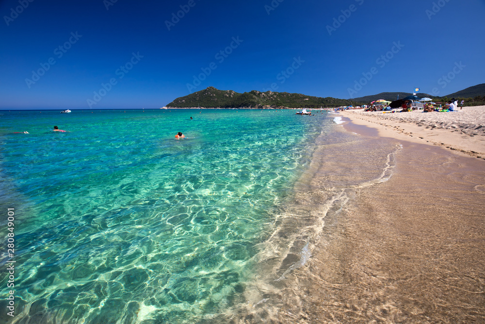 Cala Sinzias beach near Costa Rei on Sardinia island, Sardinia, Italy