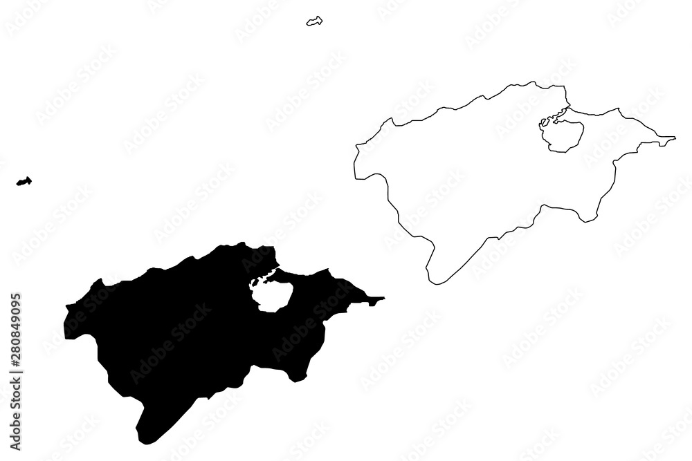 Bizerte Governorate (Governorates of Tunisia, Republic of Tunisia) map vector illustration, scribble sketch Bizerte map