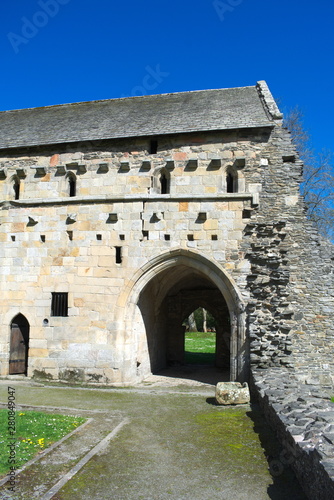 Wales  Denbighshire.  A former Cistercian monastery founded in 1201. The arched entrance to the former cloisters.