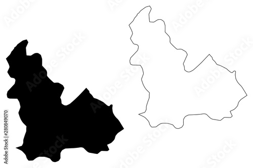 Beja Governorate (Governorates of Tunisia, Republic of Tunisia) map vector illustration, scribble sketch Beja map photo